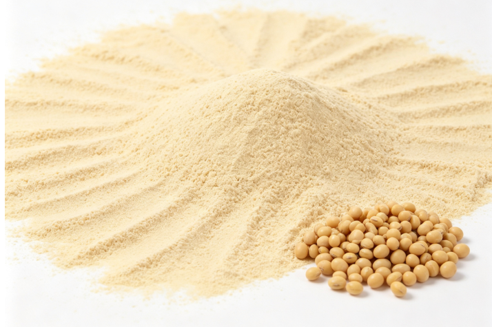 Isolated soy protein macro photography fine powder Isolated soy protein macro photography fine powder